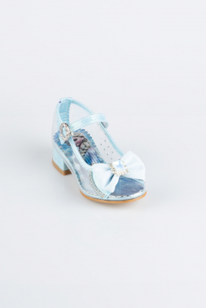 Mavi Elsalı Topuklu Kız Çocuk Abiye Ayakkabısı HR20411