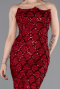 Bordo Straplez Uzun Pullu Balık Abiye Elbise ABU5701